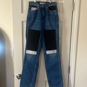Calvin Klein High Rise Patchwork Jeans Size 25